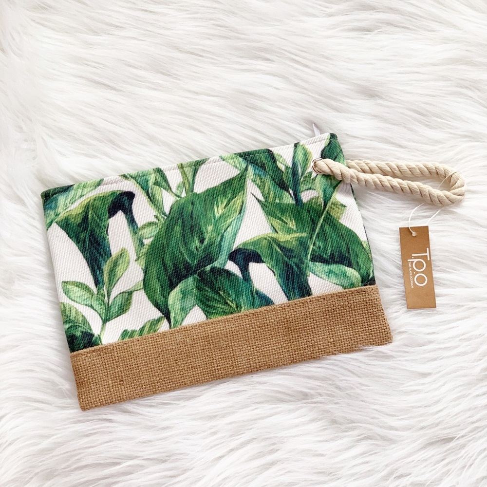 Tropical Leaves Pouch Bag - Picture 2 of 5